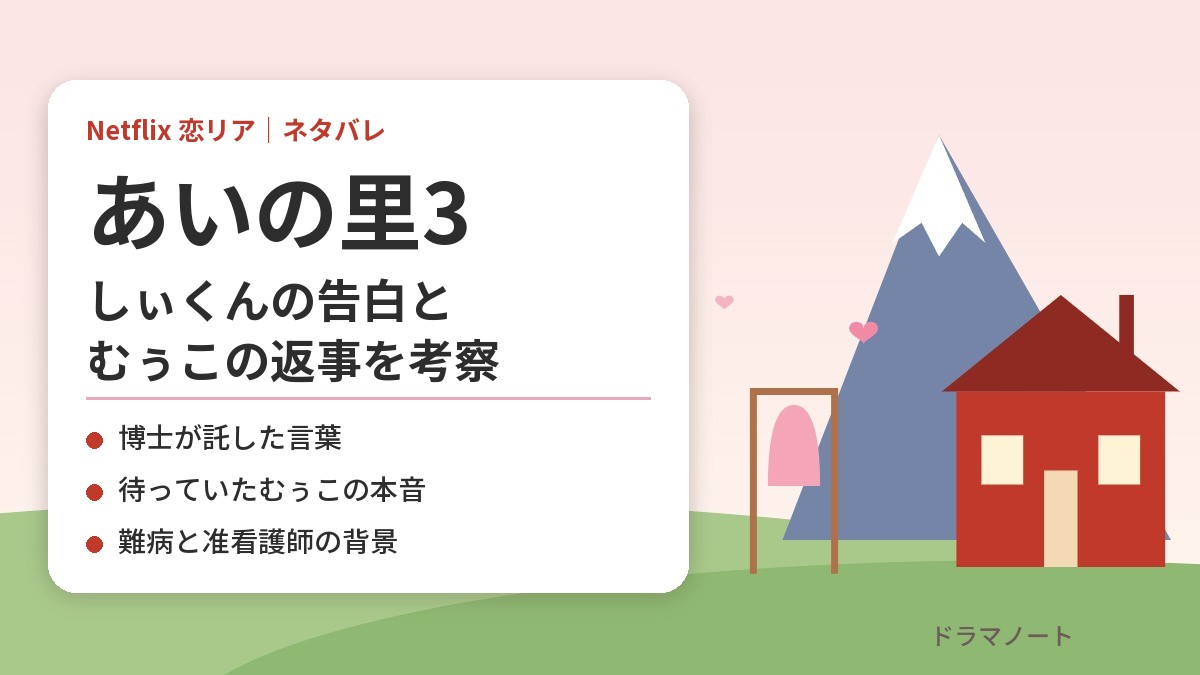あいの里3 しぃくんの告白とむぅこの返事を考察